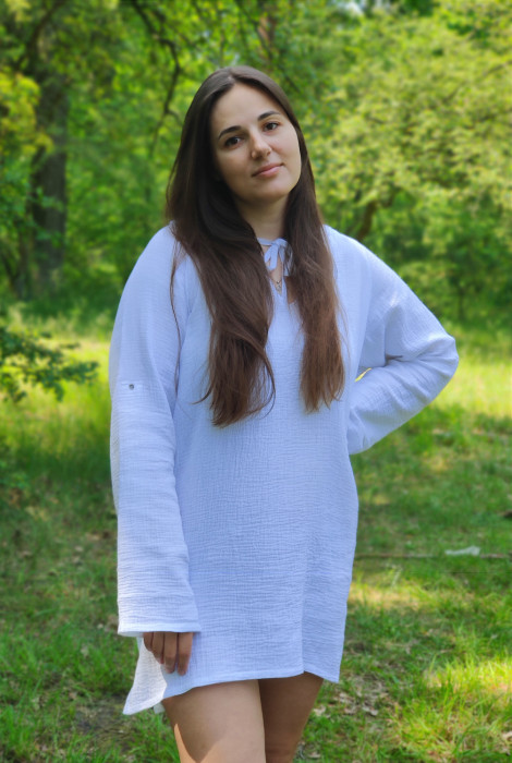 Муслінова туніка для дорослих, Біла Муслінова туніка для дорослих, Біла