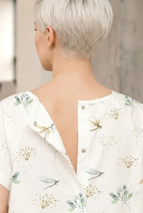 Сукня-сорочка для пологів і годування, із суцвіттями і бабками