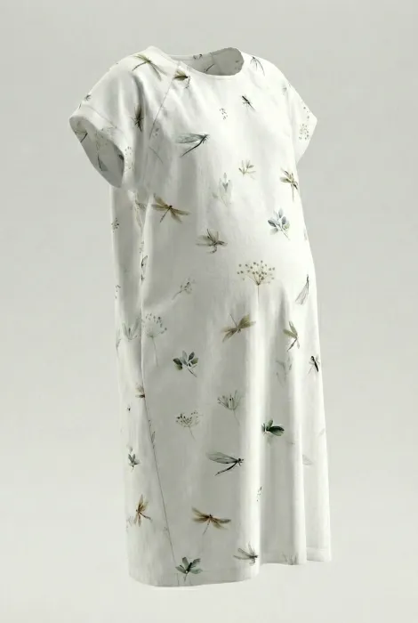 Сукня-сорочка для пологів і годування, із суцвіттями і бабками