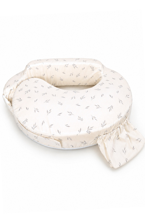 Змінний чохол для подушки Feeding pillow, сірі гілочки на молочному