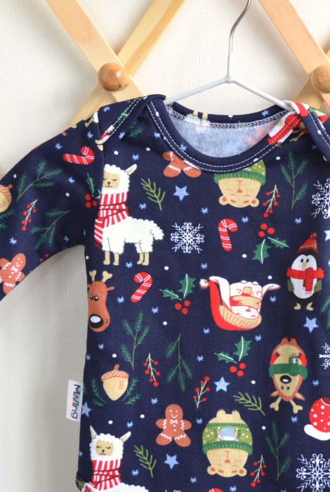 Боді з довгим рукавом Santa, темно-синій