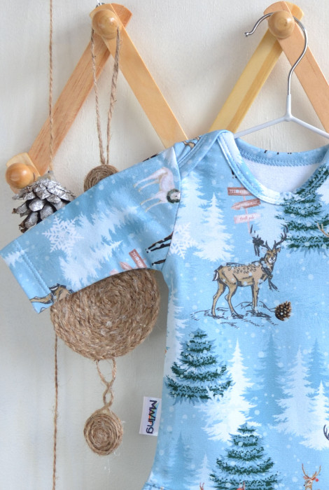 Боді з довгим рукавом Deer, блакитний