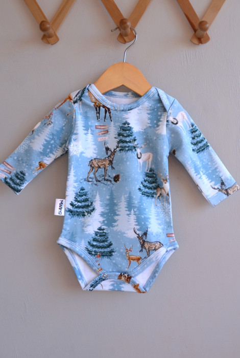 Боді з довгим рукавом Deer, блакитний