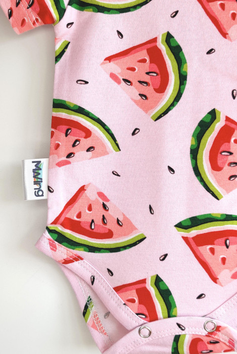 Боди с коротким рукавом Арбузики, розовый